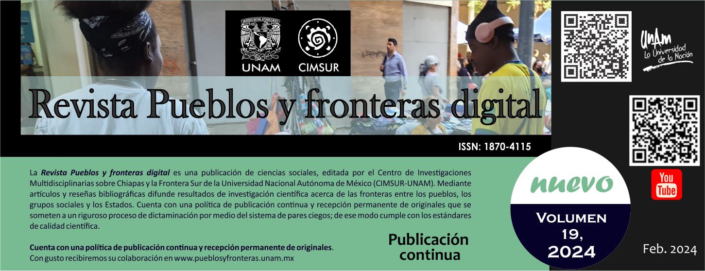 Revista Pueblos y fronteras digital. Vol 19, año 2024. 