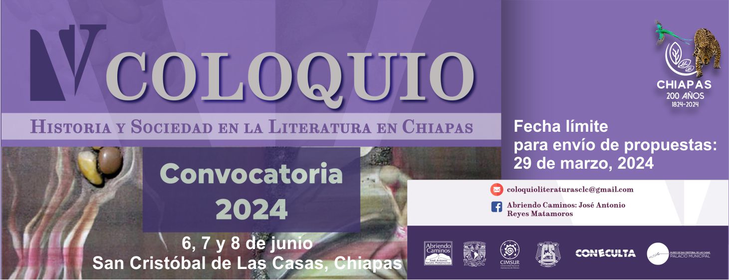Coloquio Historia y Sociedad en la Literatura en Chiapas 