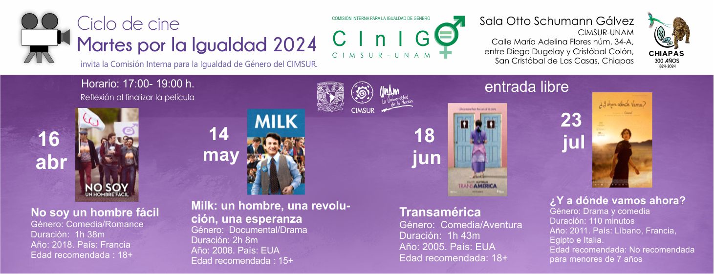 Ciclo de Cine Martes por la Igualdad 2024 